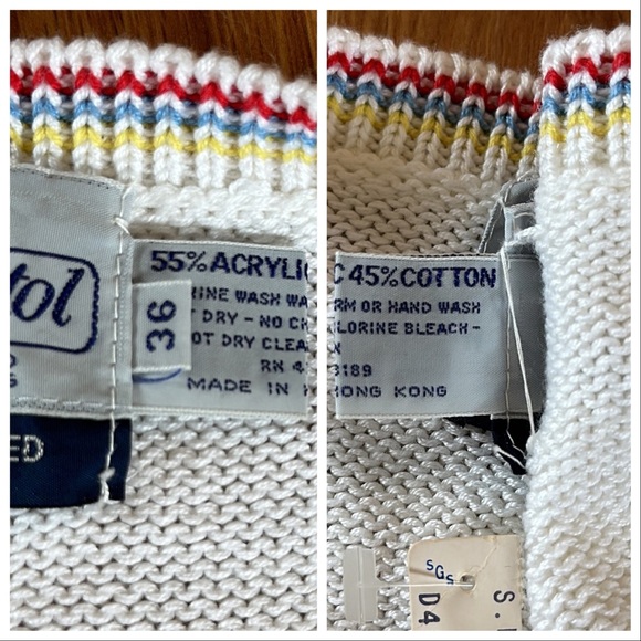 NWT NOS vintage Susan Bristol hand framed knitted circus sweater vest. Size 36 - Picture 5 of 12